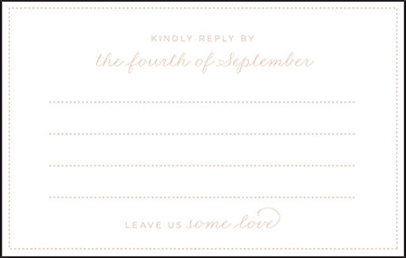 Charlotte Letterpress Reply Postcard Front Design Medium