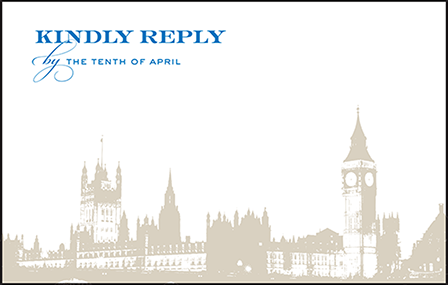 Charmed London Letterpress Reply Postcard Front Design Medium