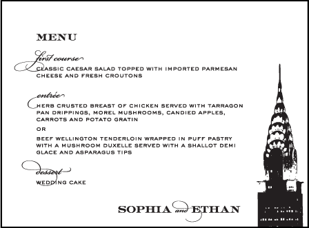 Charmed New York Letterpress Menu Design Medium
