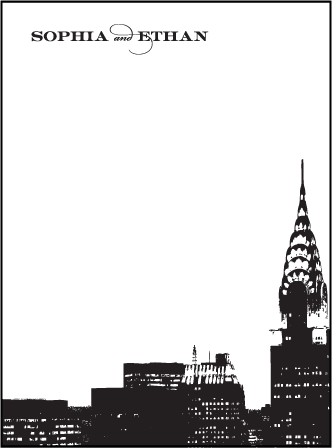 Charmed New York Letterpress Thank You Card Flat Design Medium
