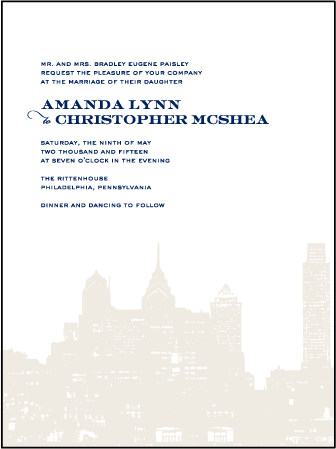 Charmed Philadelphia Letterpress Invitation Design Medium