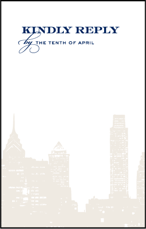 Charmed Philadelphia Letterpress Reply Postcard Front Design Medium