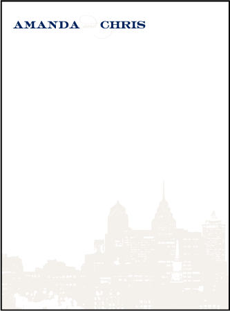 Charmed Philadelphia Letterpress Thank You Card Flat Design Medium