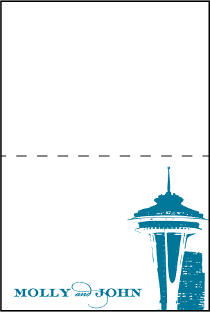 Charmed Seattle Letterpress Placecard Fold Design Medium