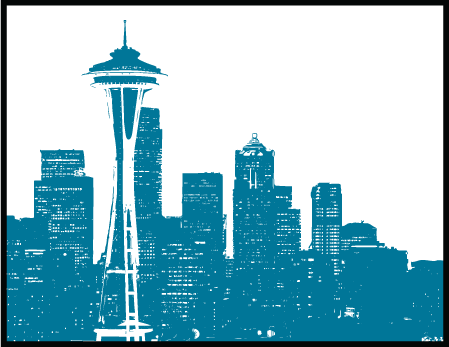 Charmed Seattle Letterpress Stamp Design Medium