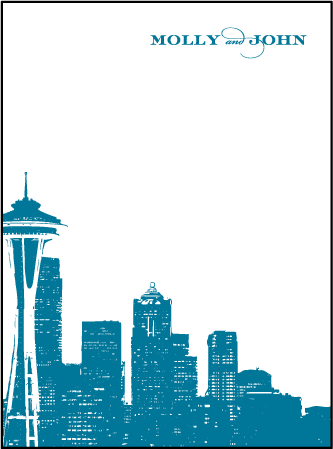 Charmed Seattle Letterpress Thank You Card Flat Design Medium
