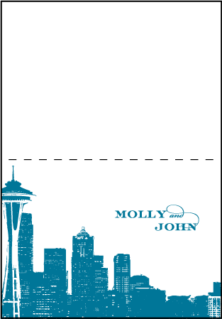 Charmed Seattle Letterpress Thank You Card Fold Design Medium