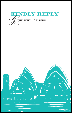 Charmed Sydney Letterpress Reply Postcard Front Design Medium
