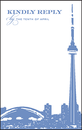Charmed Toronto Letterpress Reply Postcard Front Design Medium
