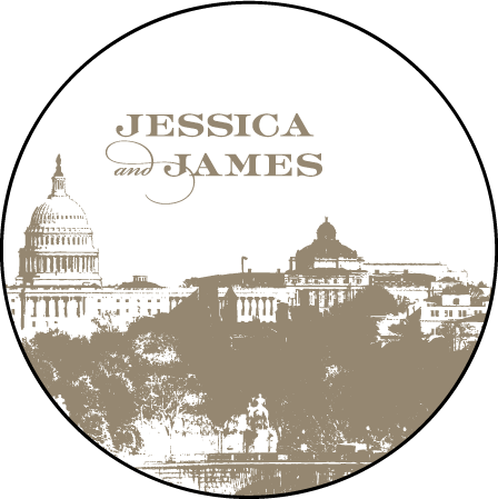 Charmed Washington DC Letterpress Coaster Design Medium