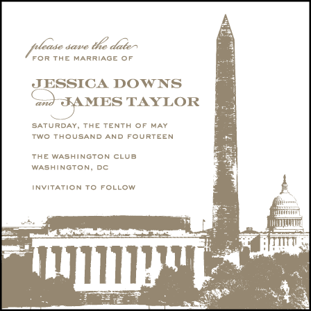 Charmed Washington DC Letterpress Save The Date Design Medium