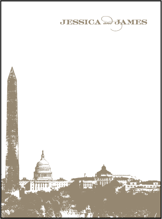 Charmed Washington DC Letterpress Thank You Card Flat Design Medium