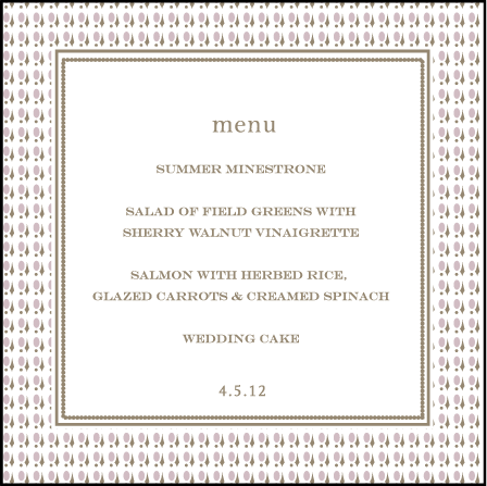 Chelsea Letterpress Menu Design Medium