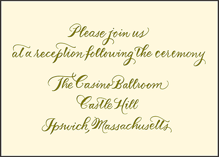 Classic Calligraphy Letterpress Reception Design Medium