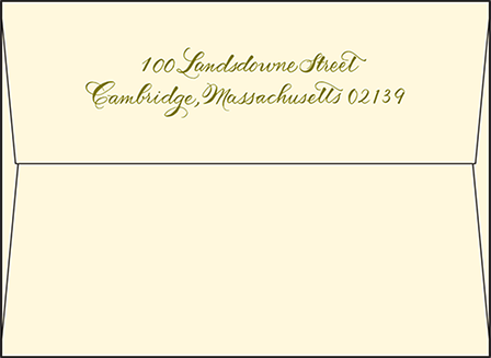 Classic Calligraphy Letterpress Thank You Card Flat Envelope Design Medium
