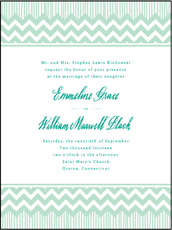 Classic Chevron Letterpress Invitation Design Medium
