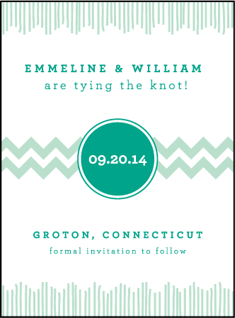 Classic Chevron Letterpress Save The Date Design Medium