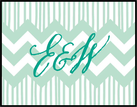 Classic Chevron Letterpress Stamp Design Medium