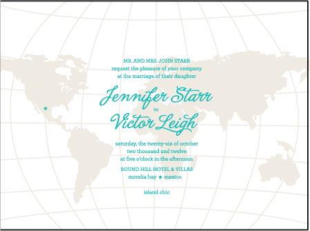 Classic Destination Letterpress Invitation Design Medium