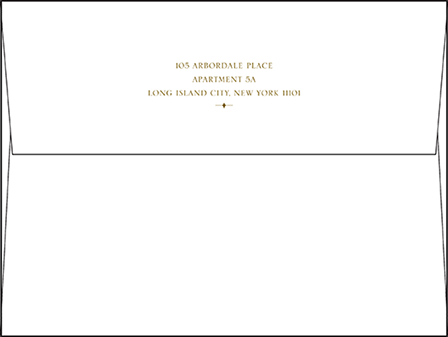Classic Manhattan Letterpress Envelope Design Medium
