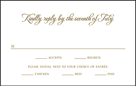 Classic Manhattan Letterpress Reply Postcard Front Design Medium