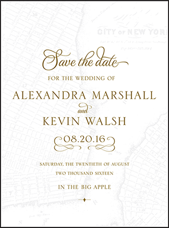 Classic Manhattan Letterpress Save The Date Design Medium