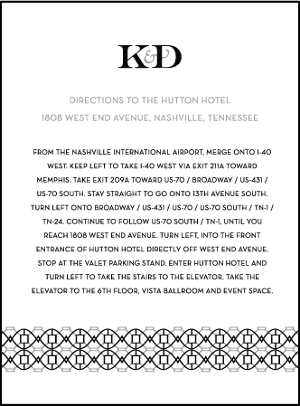 Classic Monogram Letterpress Direction Design Medium