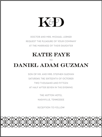 Classic Monogram Letterpress Invitation Design Medium