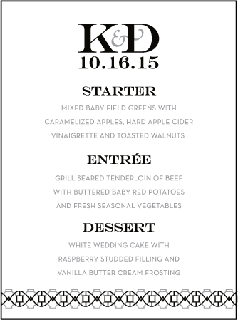 Classic Monogram Letterpress Menu Design Medium