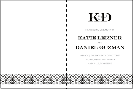 Classic Monogram Letterpress Program Design Medium