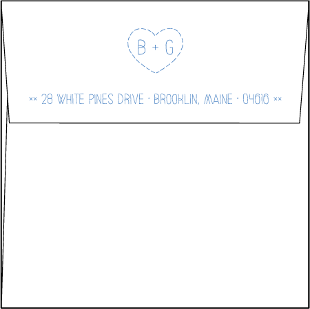 Classic Stitch Letterpress Envelope Design Medium