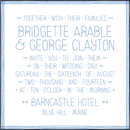 Classic Stitch Letterpress Invitation Design Medium