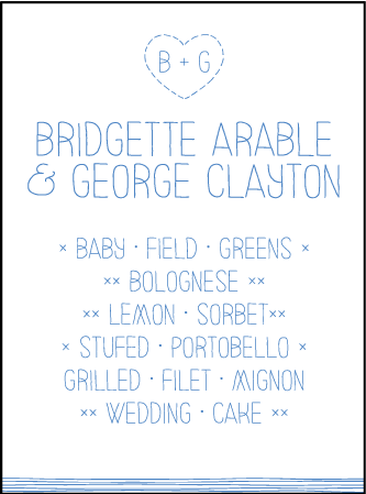 Classic Stitch Letterpress Menu Design Medium