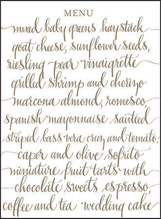 Colette Letterpress Menu Design Medium