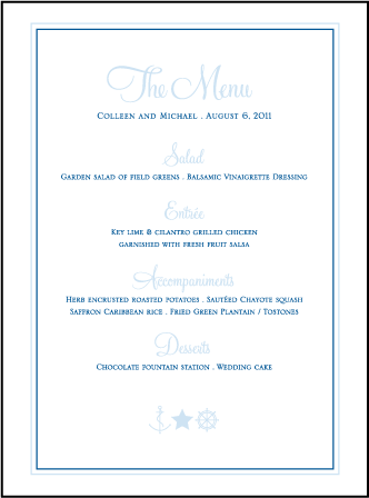 Commodore Letterpress Menu Design Medium