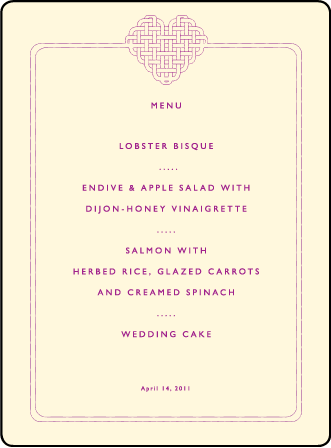 Connected Letterpress Menu Design Medium