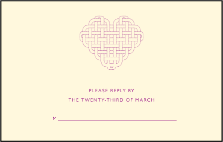 Connected Letterpress Reply Postcard Front Design Medium