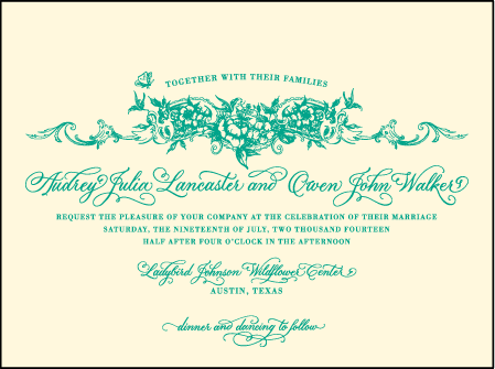 Conservatory Letterpress Invitation Design Medium
