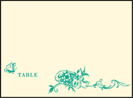 Conservatory Letterpress Placecard Flat Design Medium