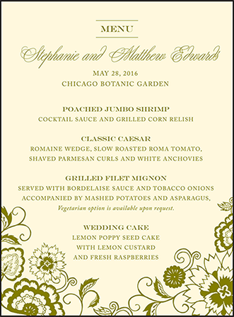 Coriander Letterpress Menu Design Medium