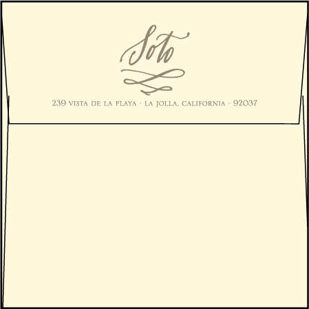 Coronado Letterpress Thank You Card Flat Envelope Design Medium
