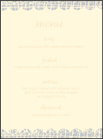 Dada Letterpress Menu Design Medium