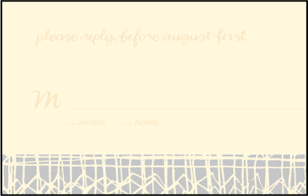 Dada Letterpress Reply Postcard Front Design Medium