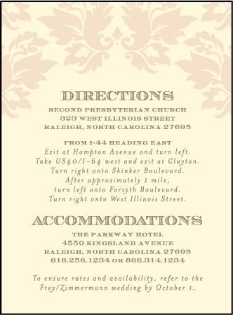Damask Letterpress Direction Design Medium