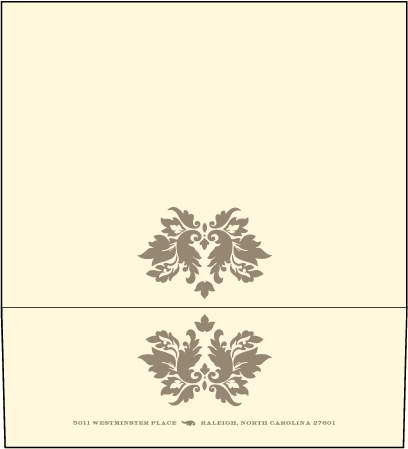 Damask Letterpress Envelope Design Medium