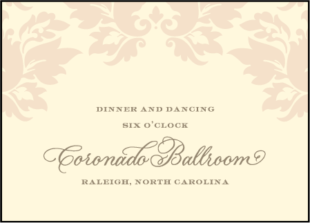 Damask Letterpress Reception Design Medium