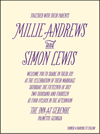 Darling Millie Letterpress Invitation Design Medium