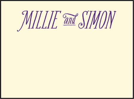 Darling Millie Letterpress Placecard Flat Design Medium
