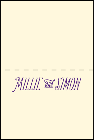 Darling Millie Letterpress Placecard Fold Design Medium