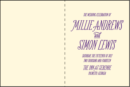 Darling Millie Letterpress Program Design Medium
